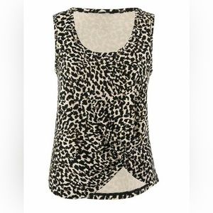Cabi Knotty tank. NWOT. Medium. Black, cream, mustard gold, brown.
